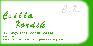 csilla kordik business card